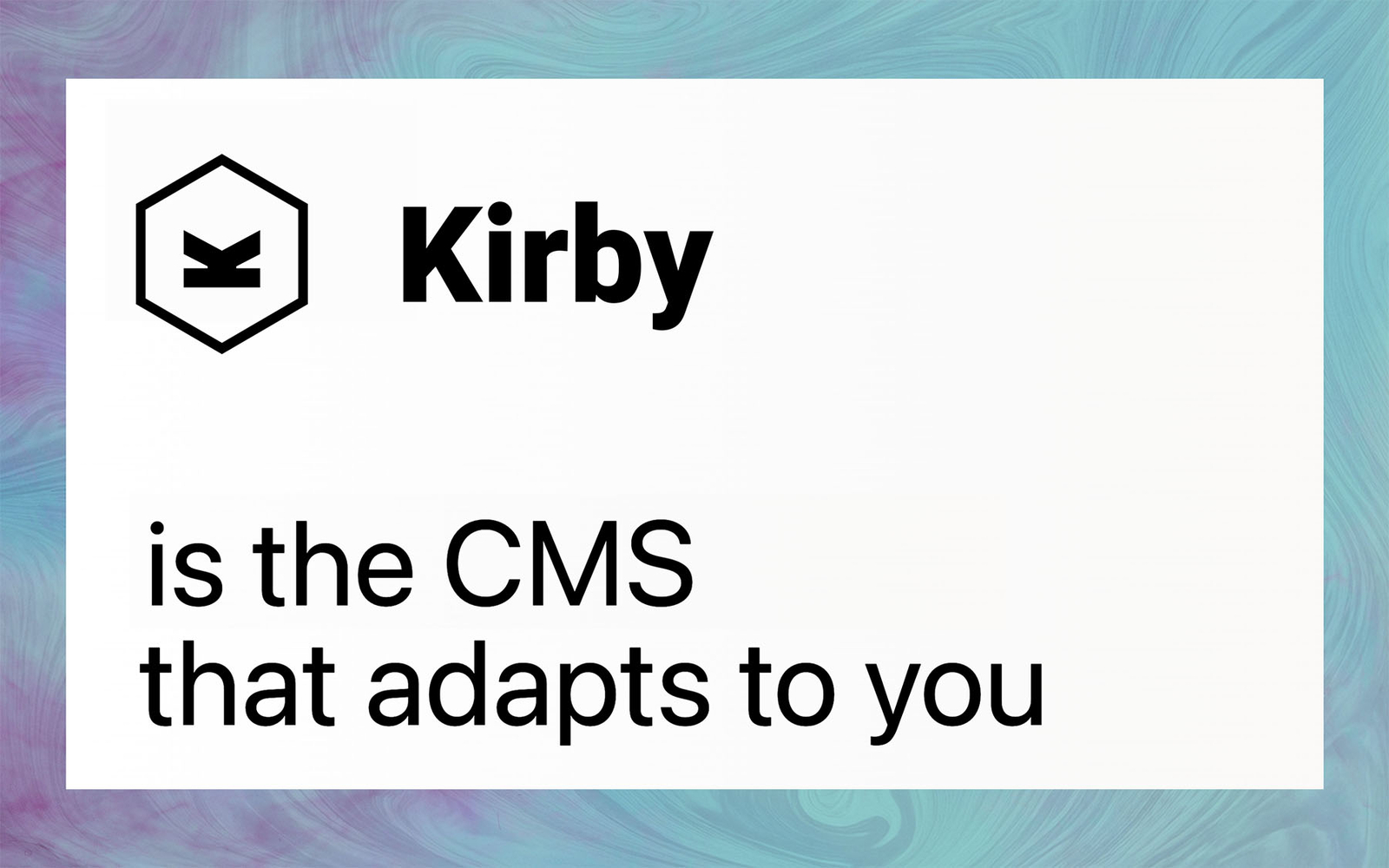 Kirby CMS Logo und Slogan