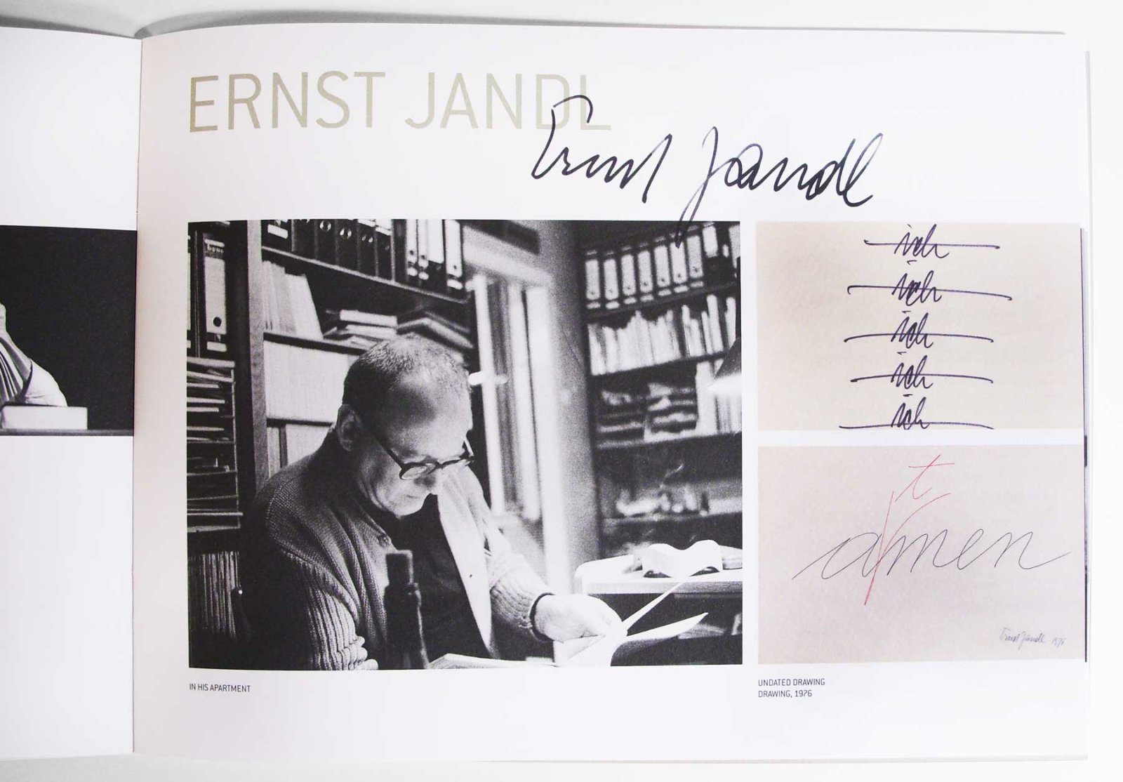 Innenseite Ernst Jandl für die Broschüre des Ludwig Boltzmann Instituts History and Theory of Biography