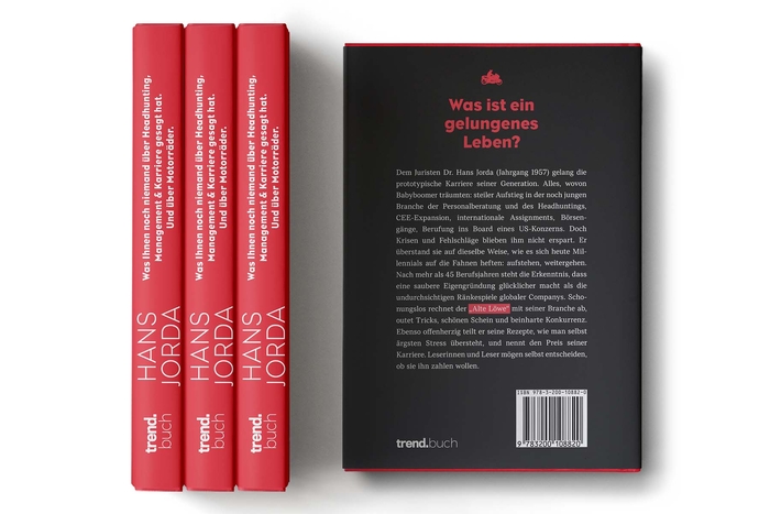 Ansicht des Buchs von Hans Jorda, zeigt den Buchrücken und die Rückseite.