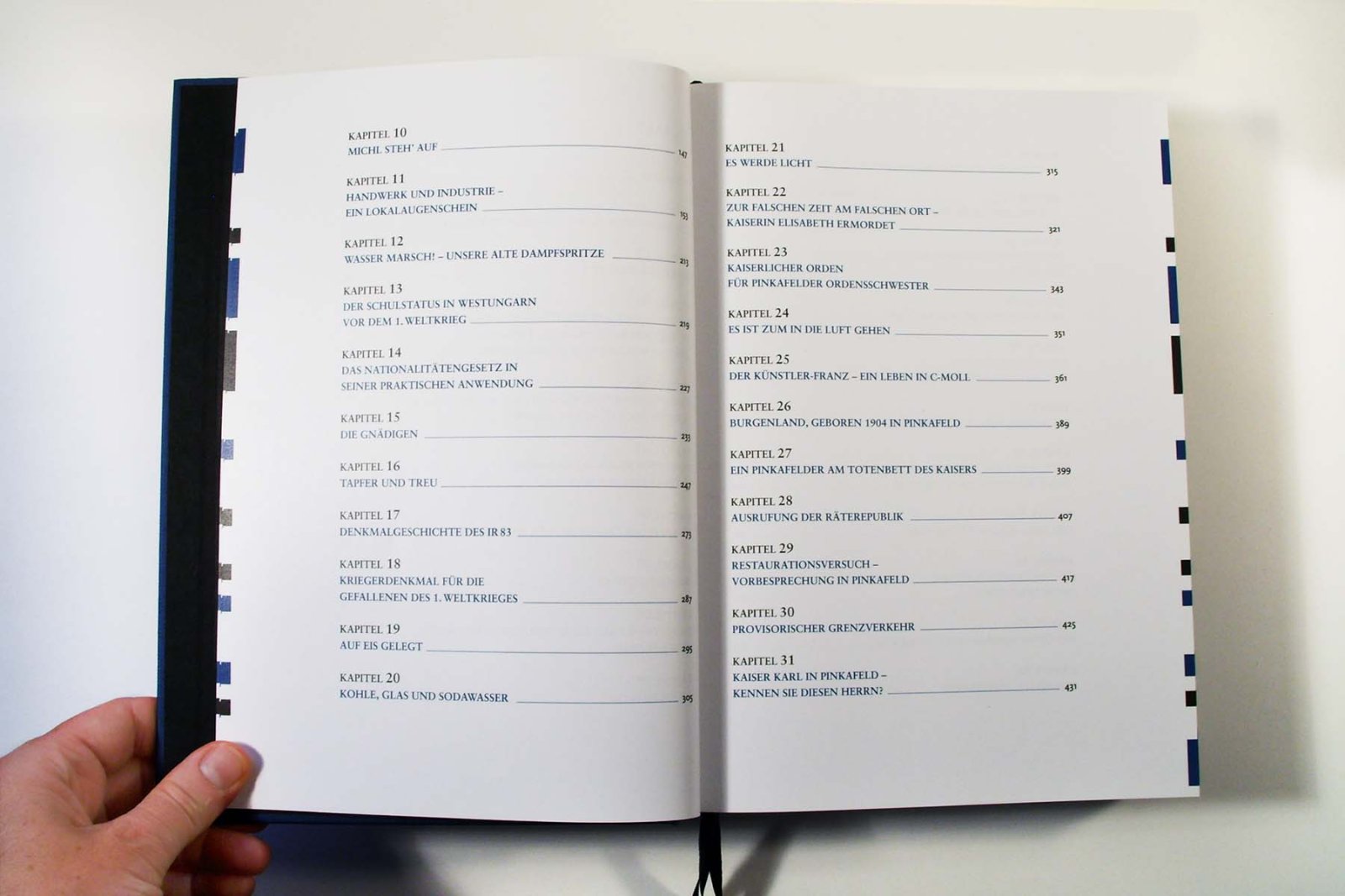 Buch »Von Pinkafő nach Pinkafeld« Doppelseite Inhaltsverzeichnis