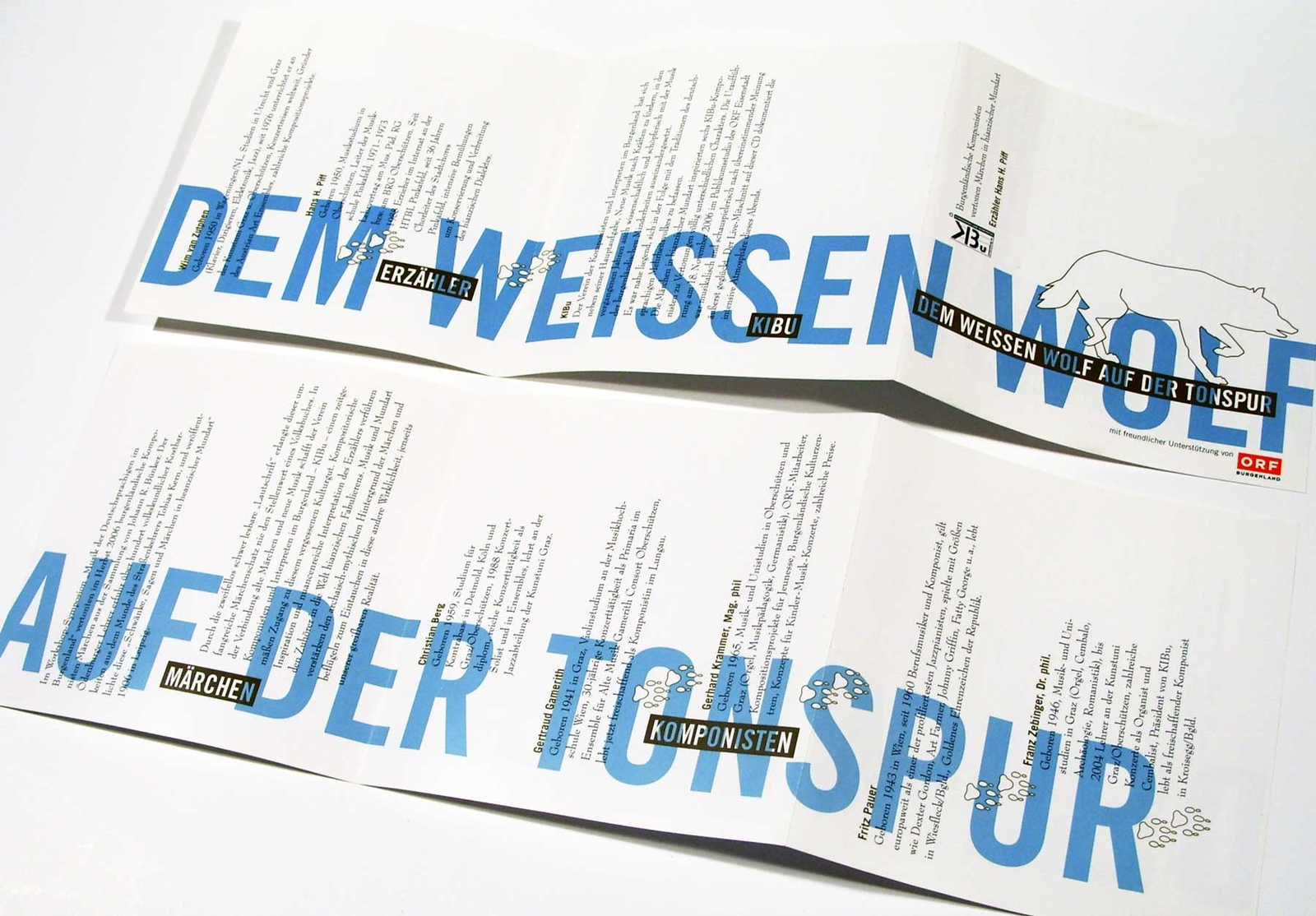 Booklet für die Cd Dem weißen Wolf auf der Tonspur