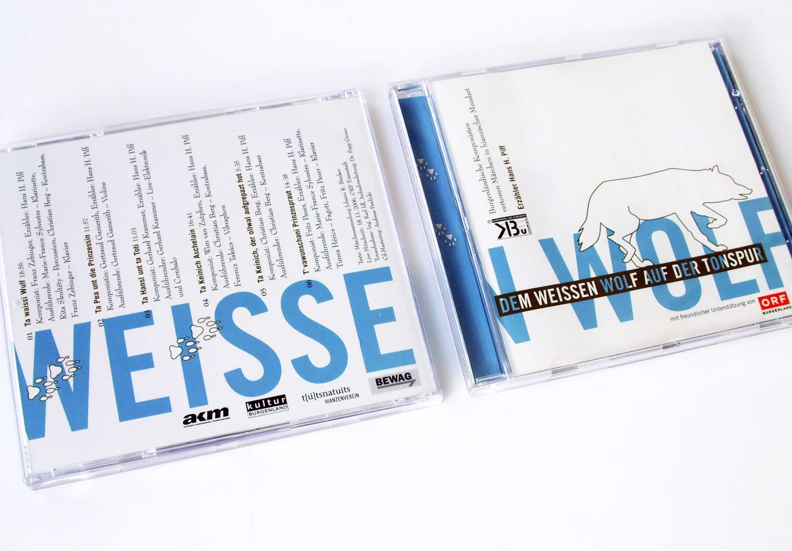 Gestaltung der Cd-Hülle Dem weißen Wolf auf der Tonspur