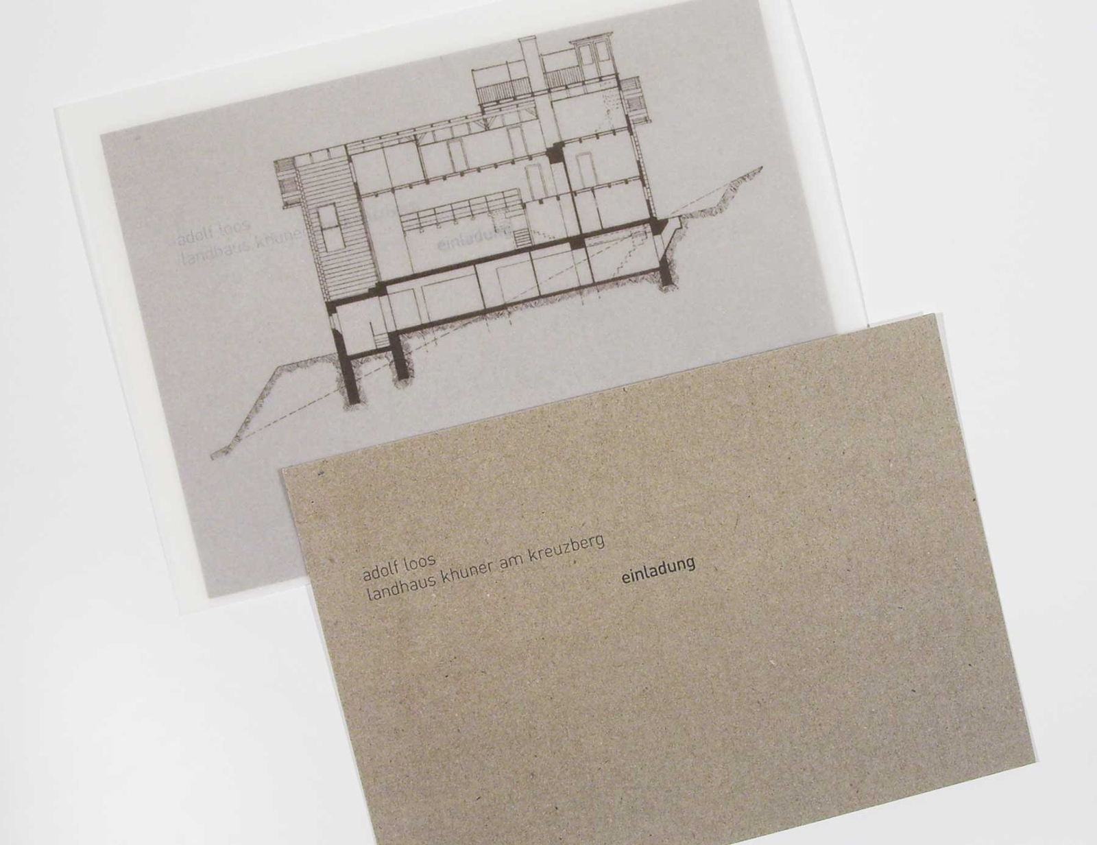Einladung zur Buchpräsentation Adolf Loos, Landhaus Khuner am Kreuzberg