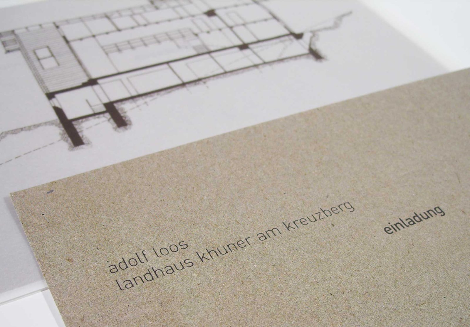 Einladung zur Buchpräsentation Adolf Loos, Landhaus Khuner am Kreuzberg Detailansicht