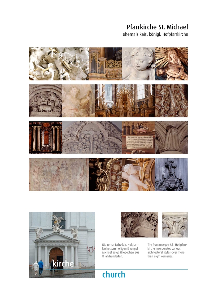 Plakat zur Aussellung in der Michaelerkirche Wien Detailansicht Kirche