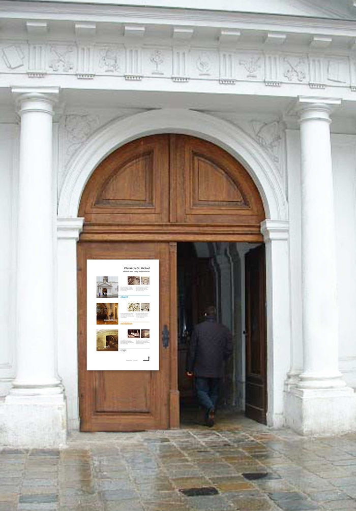 Eingangsplakat zur Aussellung in der Michaelerkirche Wien