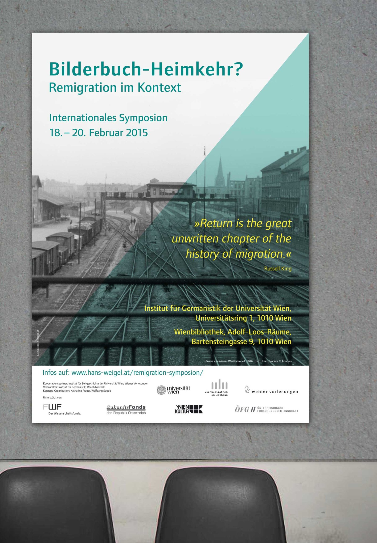 Plakat für das Symposium Bilderbuch-Heimkehr? Remigration im Kontext