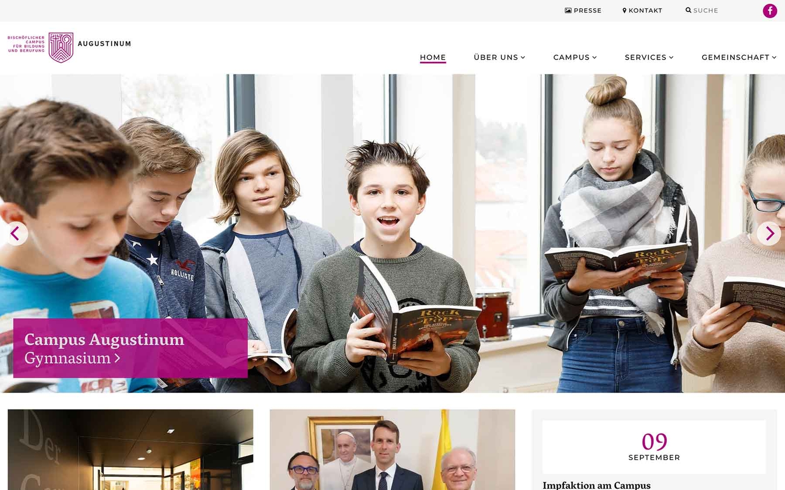 Website Campus Augustinum Graz
