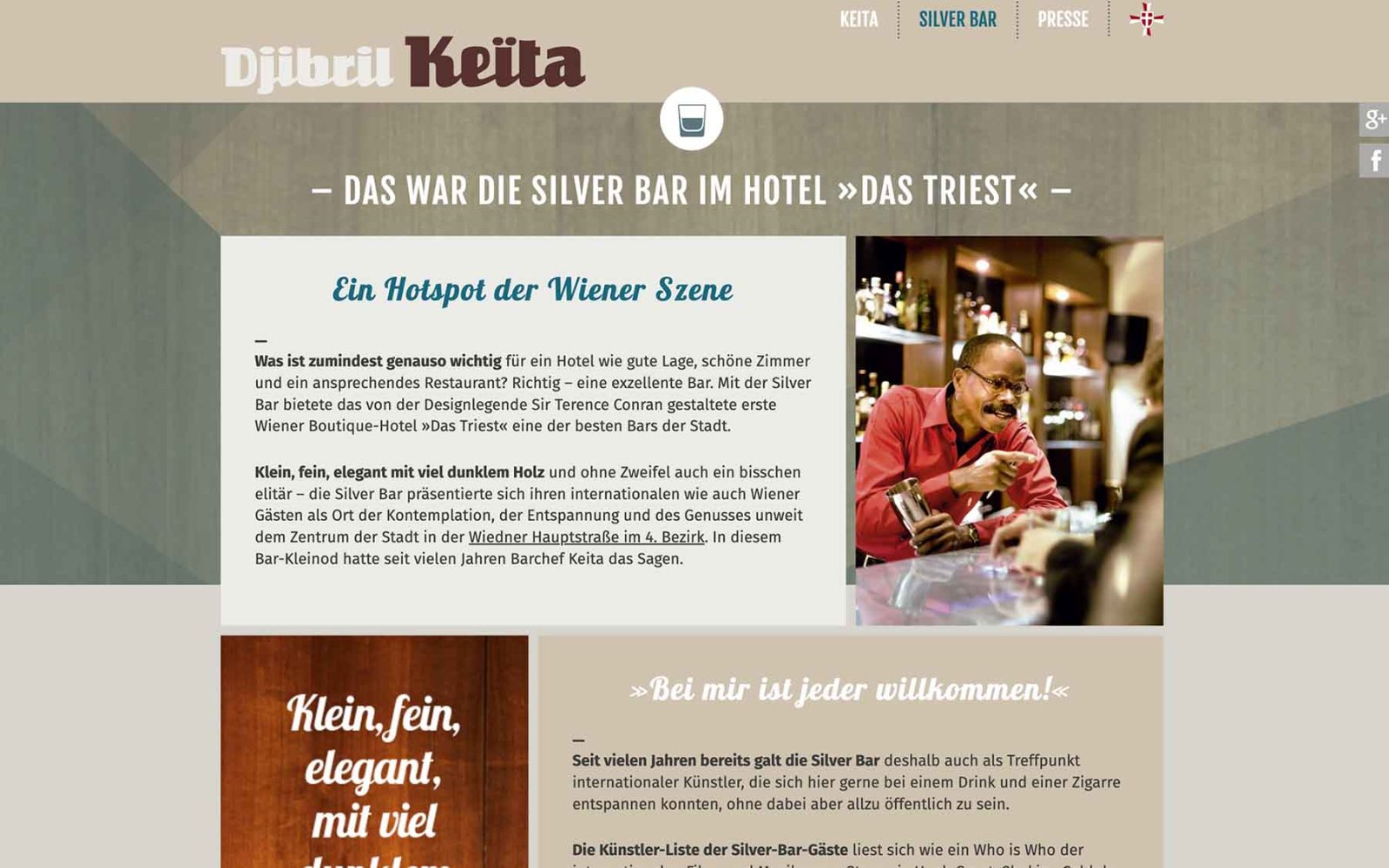 Website Djibril Keita – Silver Bar
