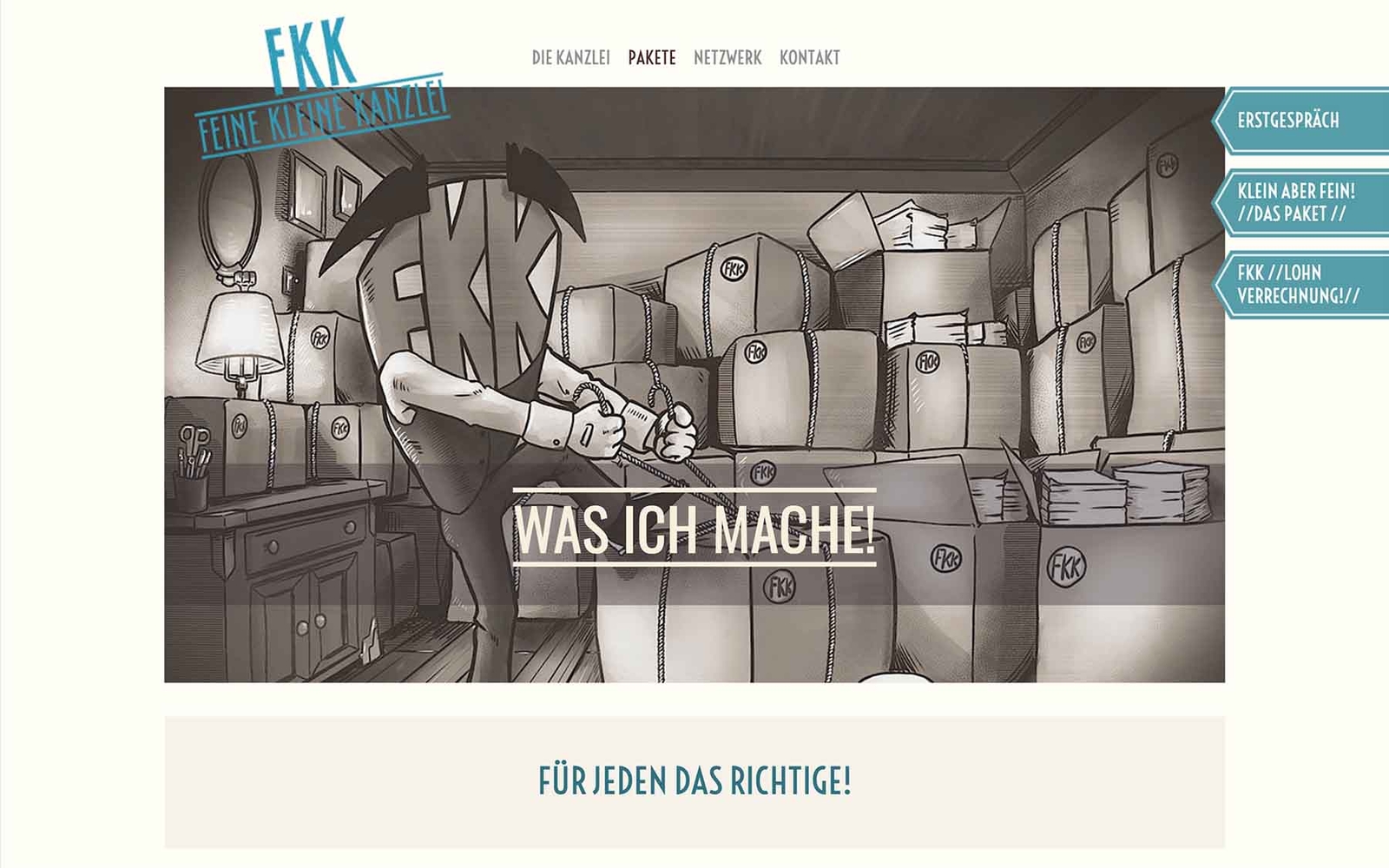 Website Feine Kleine Kanzlei Steuerberatung Angebotsübersicht