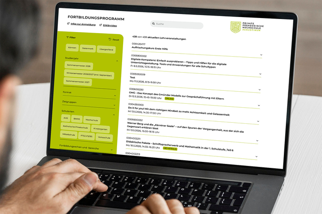 Projekt: Fortbildungsprogramm – PPH Augustinum (Webentwicklung, HTML, Programmierung, CSS, REST-API, Schnittstellenanbindung, Formulare, Single-Page-Interaction, Stimulus)
