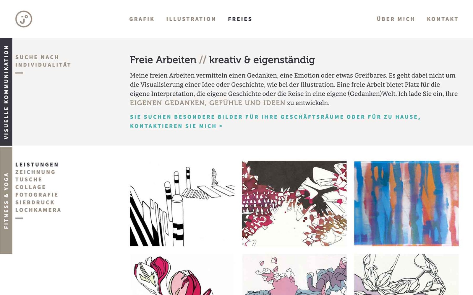Website Johanna Dütsch kreative Arbeiten