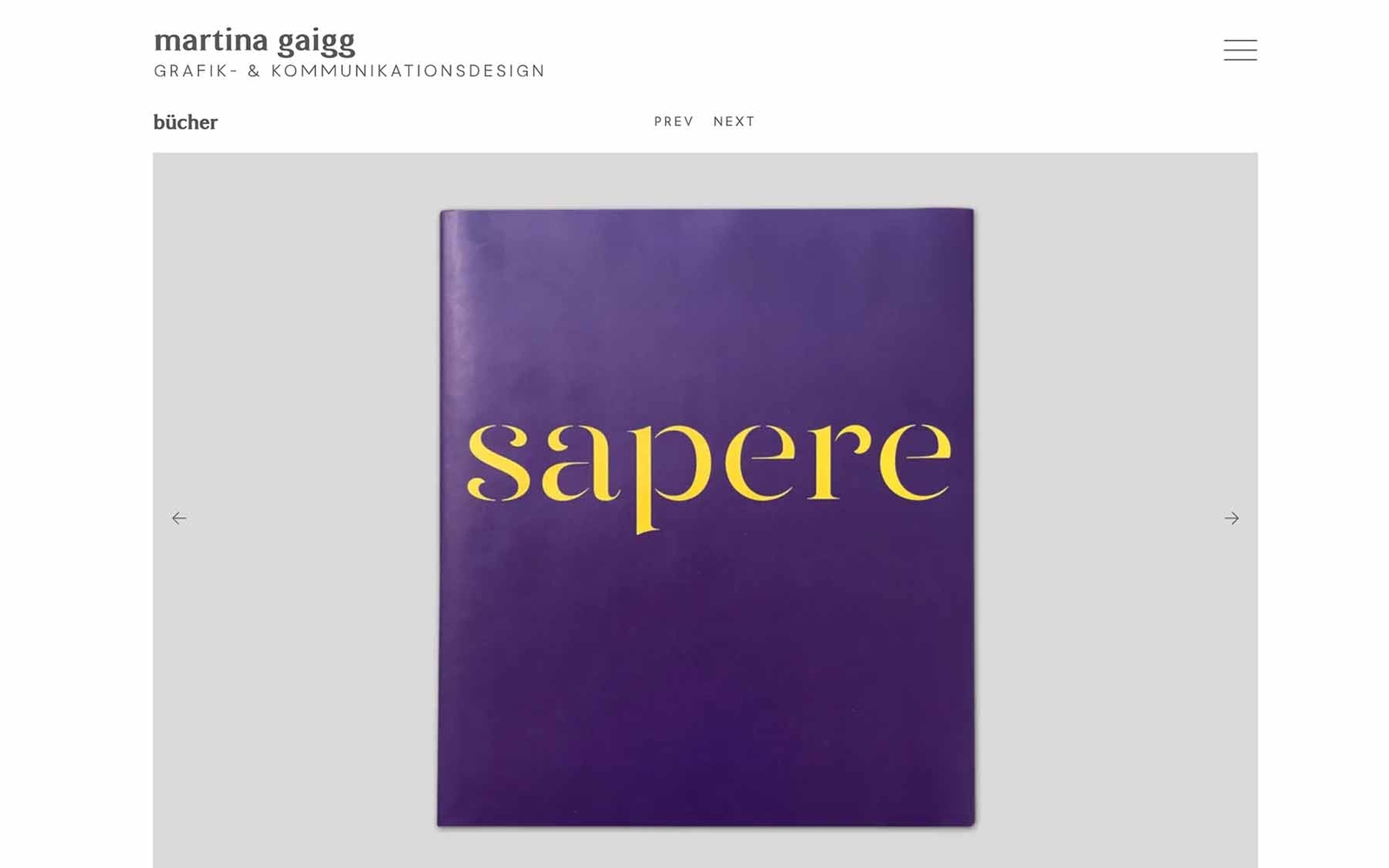 Website-Unterseite Martina Gaigg – Projekt sapere