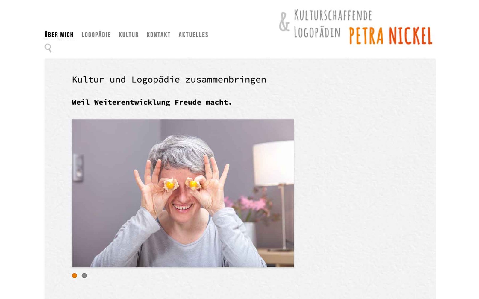 Website Petra Nickel, Kulturschaffende und Logopädin – Über mich