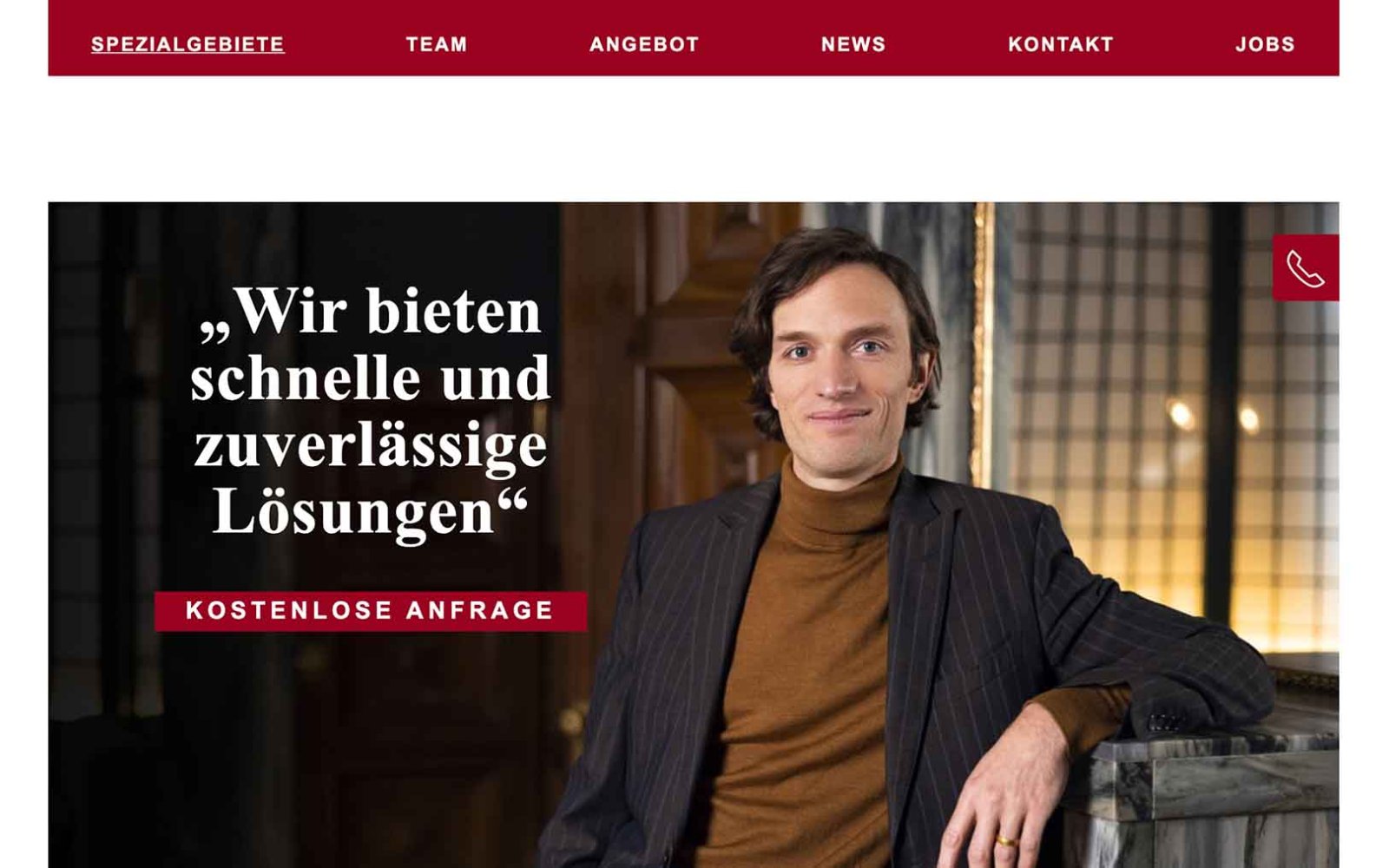 Website Homepage Rechtsanwalt Kanzlei Schumacher