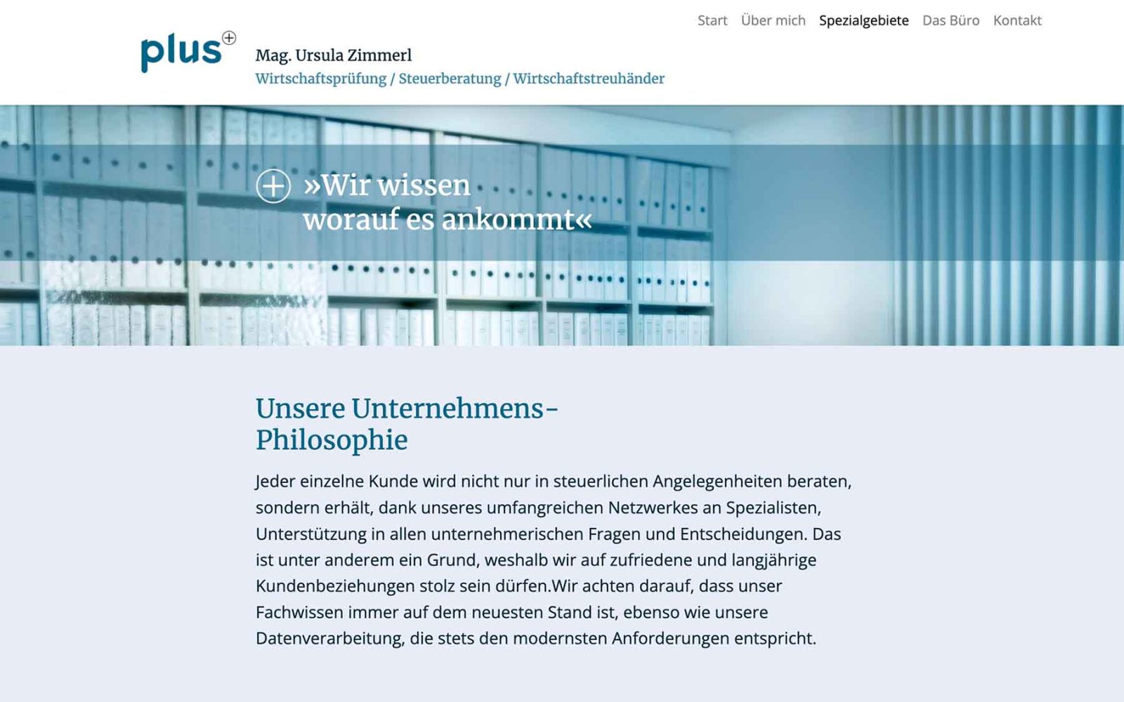 Website Steuerplus Mag. Zimmerl – Philosophie
