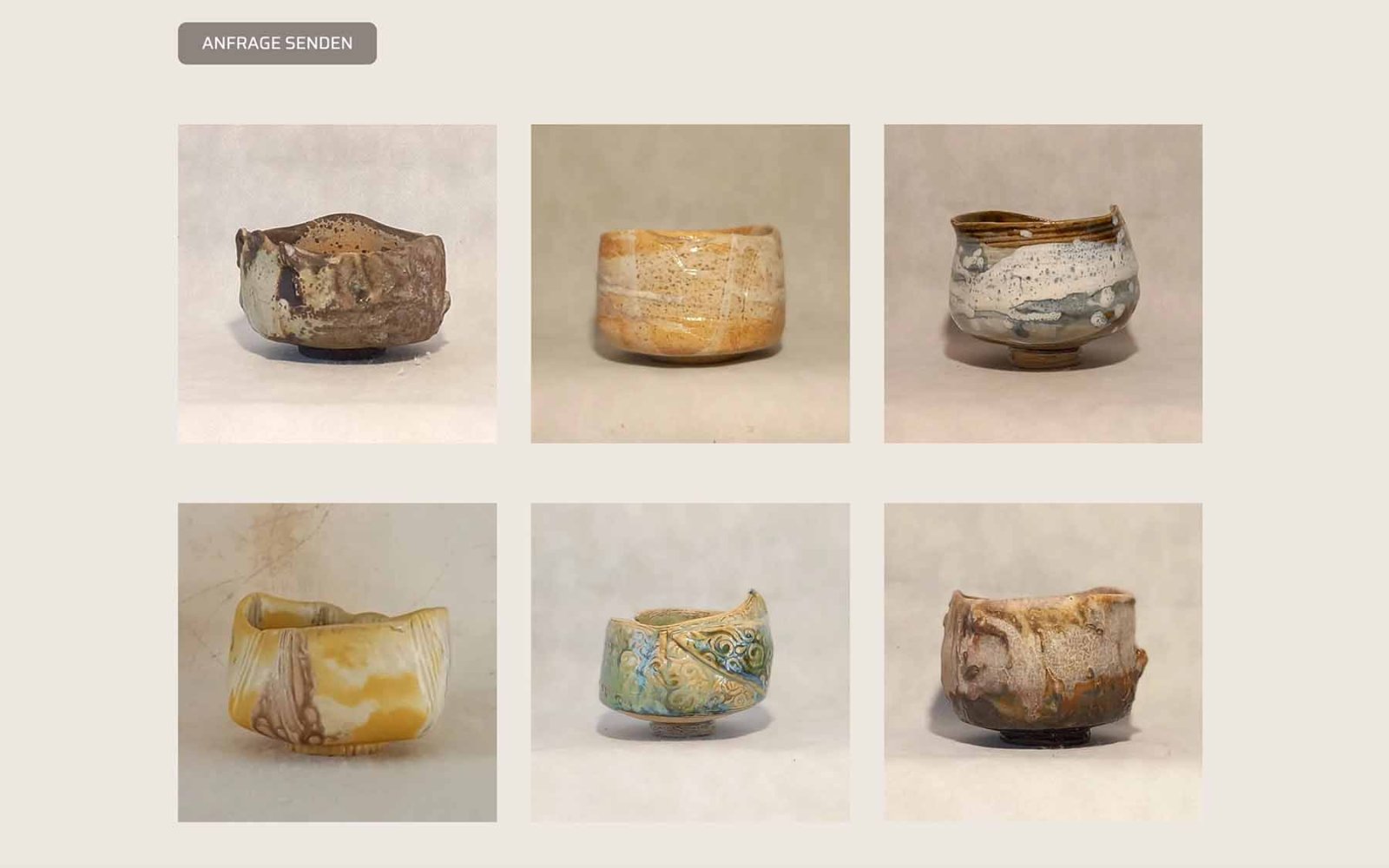 Website WabiSabine-Keramik Galerie – Bilder zu den verschiedenen Gefäßen
