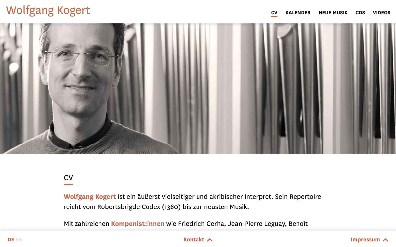 Website Wolfgang Kogert CV