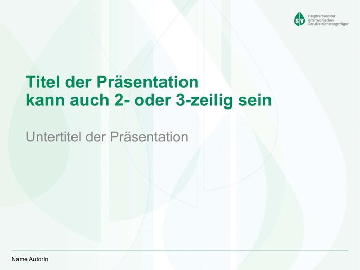 PowerPoint Vorlage Dachverband Sozialversicherungsträger – Titelblatt
