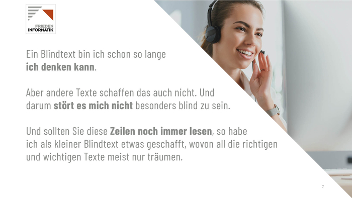 Frieden Informatik PowerPoint Produktpräsentation Textfolie