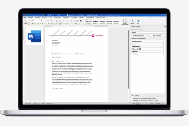 Projekt: Station Wien (Briefvorlage, Microsoft Word)