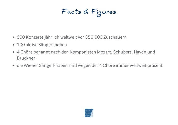 PowerPoint Vorlage Wiener Sängerknaben – Textfolie Facts and Figures