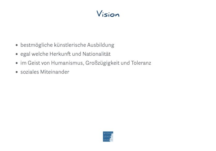 PowerPoint Vorlage Wiener Sängerknaben – Textfolie Vision